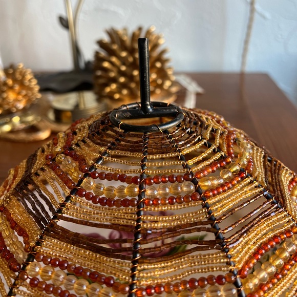 Beaded Food Cover Dome Fly Cover Cloche Boho Table Décor Wire Food Protector